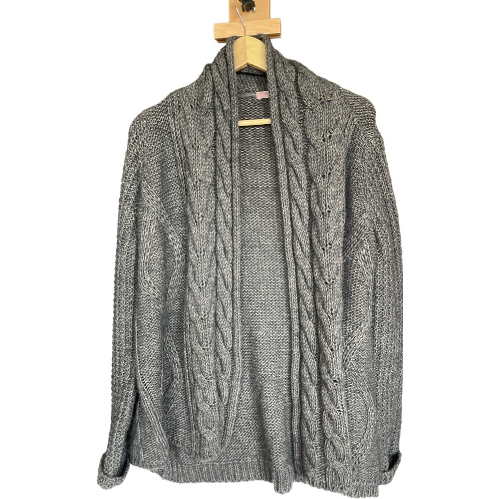 Anthropology Elsamanda Wool Alpaca Chunky Cable Knit Sweater Brown Size L